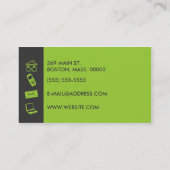 Carte De Visite Monogramme moderne de base de deux couleurs (Dos)