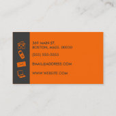 Carte De Visite Monogramme moderne de base de deux couleurs (Dos)