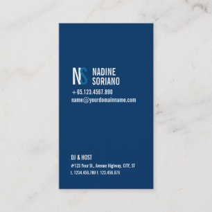 Carte De Visite Monogramme moderne de bleu marine