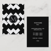 Carte De Visite Monogramme moderne de Chevron (Devant / Derrière)