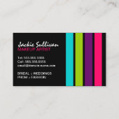 Carte De Visite Monogramme moderne de maquilleur de couleur (Dos)