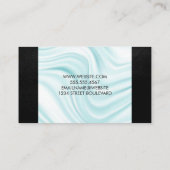 Carte De Visite Monogramme moderne de soie | Cuir noir (Dos)