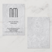 Carte De Visite monogramme moderne de texture murale grise unique (Devant / Derrière)