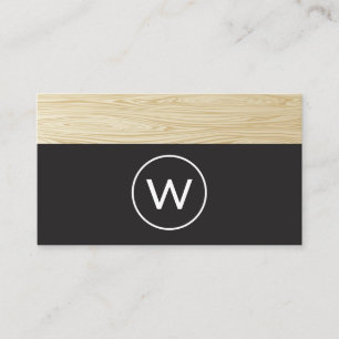 Carte De Visite Monogramme moderne   Découpe en bois