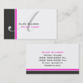 Carte De Visite Monogramme moderne E de 3 couleurs (Devant / Derrière)