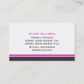 Carte De Visite Monogramme moderne E de 3 couleurs (Dos)