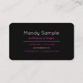 Carte De Visite Monogramme moderne éditable rose et noir (Dos)