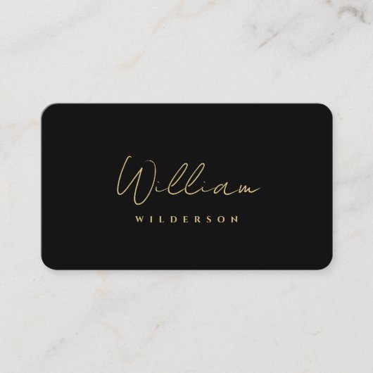 Carte De Visite Monogramme moderne élégant Black Gold QR (Devant)