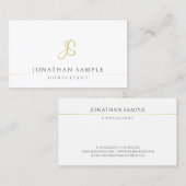 Carte De Visite Monogramme moderne Élégant consultant Modèle (Devant / Derrière)