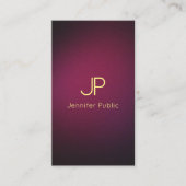 Carte De Visite Monogramme moderne élégant couleur de vin professi (Devant)