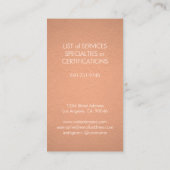 Carte De Visite Monogramme moderne Élégant Cuivre Faux Foil Vertic (Dos)