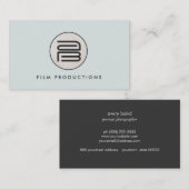 Carte De Visite Monogramme moderne élégant Emblème rond élégant (Devant / Derrière)