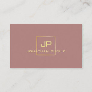 Carte De Visite Monogramme moderne Elégant Gold Look Professionne