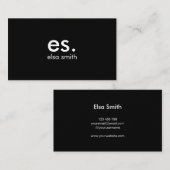 Carte De Visite Monogramme Moderne Élégant Minimal Noir et Blanc (Devant / Derrière)
