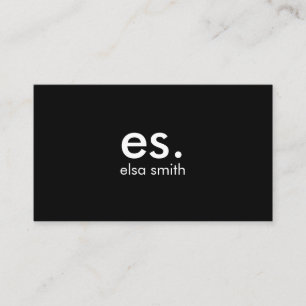 Carte De Visite Monogramme Moderne Élégant Minimal Noir et Blanc