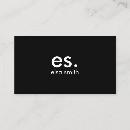 Carte De Visite Monogramme Moderne Élégant Minimal Noir et Blanc (Devant)