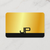 Carte De Visite Monogramme moderne Élégant Modèle d'or noir (Devant)