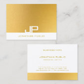 Carte De Visite Monogramme moderne Elégant Modèle Or tendance (Devant / Derrière)
