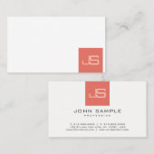 Carte De Visite Monogramme moderne Élégant Modèle personnalisé (Devant / Derrière)