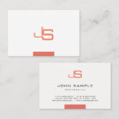Carte De Visite Monogramme Moderne Élégant Modèle Professionnel (Devant / Derrière)