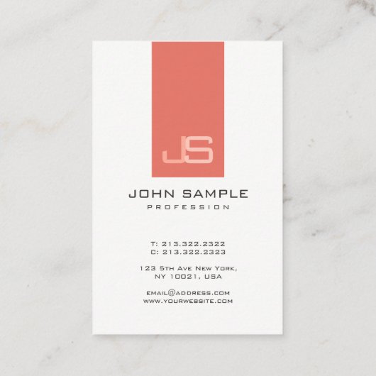 Carte De Visite Monogramme moderne Élégant Modèle professionnel (Dos)