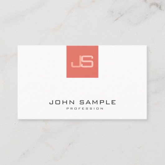 Carte De Visite Monogramme moderne Élégant Modèle professionnel (Devant)