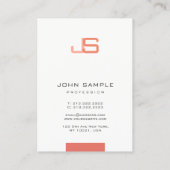 Carte De Visite Monogramme Moderne Élégant Modèle tendance (Dos)