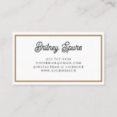 Carte De Visite Monogramme moderne élégant Nom Black Gold Script (Dos)