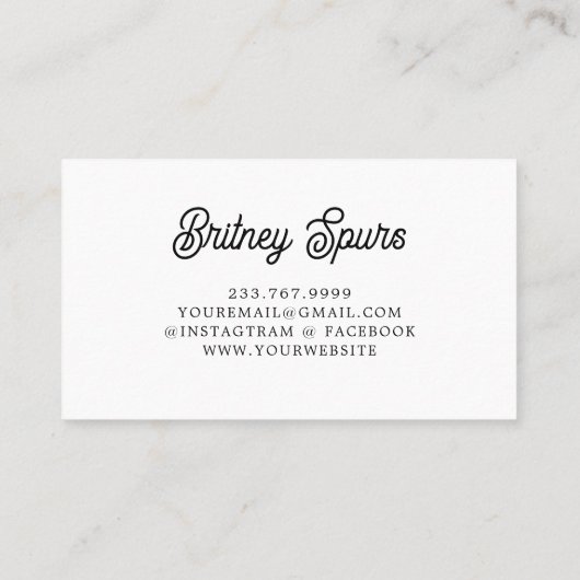 Carte De Visite Monogramme moderne élégant Nom Black Gold Script (Dos)