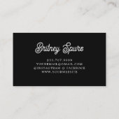 Carte De Visite Monogramme moderne élégant Nom Black Gold Script (Dos)