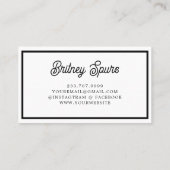 Carte De Visite Monogramme moderne élégant Nom noir Gris noir Scri (Dos)