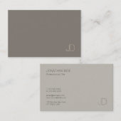 Carte De Visite Monogramme moderne élégant Plain professionnel ten (Devant / Derrière)