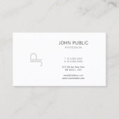 Carte De Visite Monogramme Moderne Élégant Professionnel Plain (Devant)