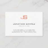 Carte De Visite Monogramme Moderne Élégant Professionnel Simple (Dos)