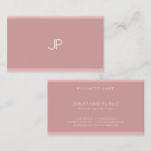 Carte De Visite Monogramme moderne élégant Professionnel Simple Pl (Devant / Derrière)