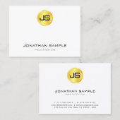 Carte De Visite Monogramme moderne élégant professionnel tendance (Devant / Derrière)