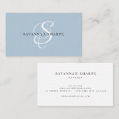 Carte De Visite Monogramme moderne élégant Script Blush Profession (Devant / Derrière)