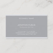 Carte De Visite Monogramme moderne Élégant Simple Grey Professionn (Dos)