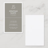 Carte De Visite Monogramme moderne Élégant Simple Modèle tendance (Devant / Derrière)