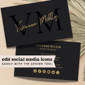 Carte De Visite Monogramme moderne élégant Typographie professionn