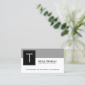 Carte De Visite Monogramme moderne et audacieux (Debout devant)