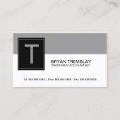 Carte De Visite Monogramme moderne et audacieux (Devant)