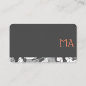 Carte De Visite Monogramme Moderne Et Design / Découpe Gris (Devant)