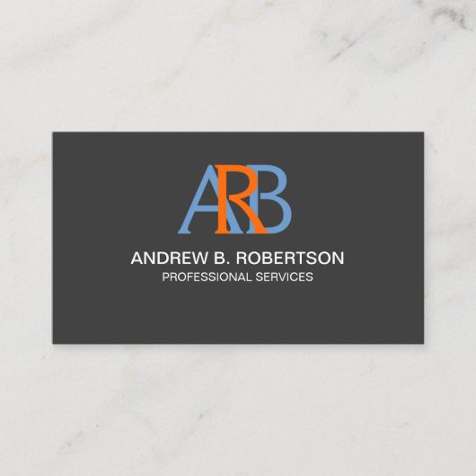 Carte De Visite Monogramme moderne et élégant (Devant)