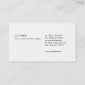 Carte De Visite Monogramme moderne et élégant, Noir professionnel (Dos)