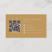 Carte De Visite Monogramme moderne et élégant QR Code Minimal Or (Dos)