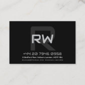 Carte de visite monogramme moderne euro (Dos)