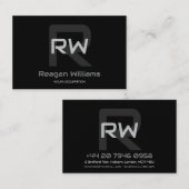 Carte de visite monogramme moderne euro (Devant / Derrière)