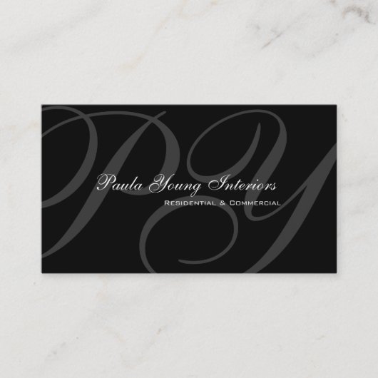 Carte De Visite Monogramme moderne fait sur commande 2 (Devant)