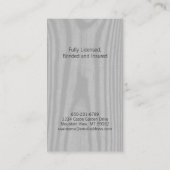 Carte De Visite Monogramme moderne Faux Bois Construction vertical (Dos)